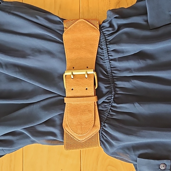 Double Zero Sheer Navy Dress With Slip, Size S - Picture 2 of 12